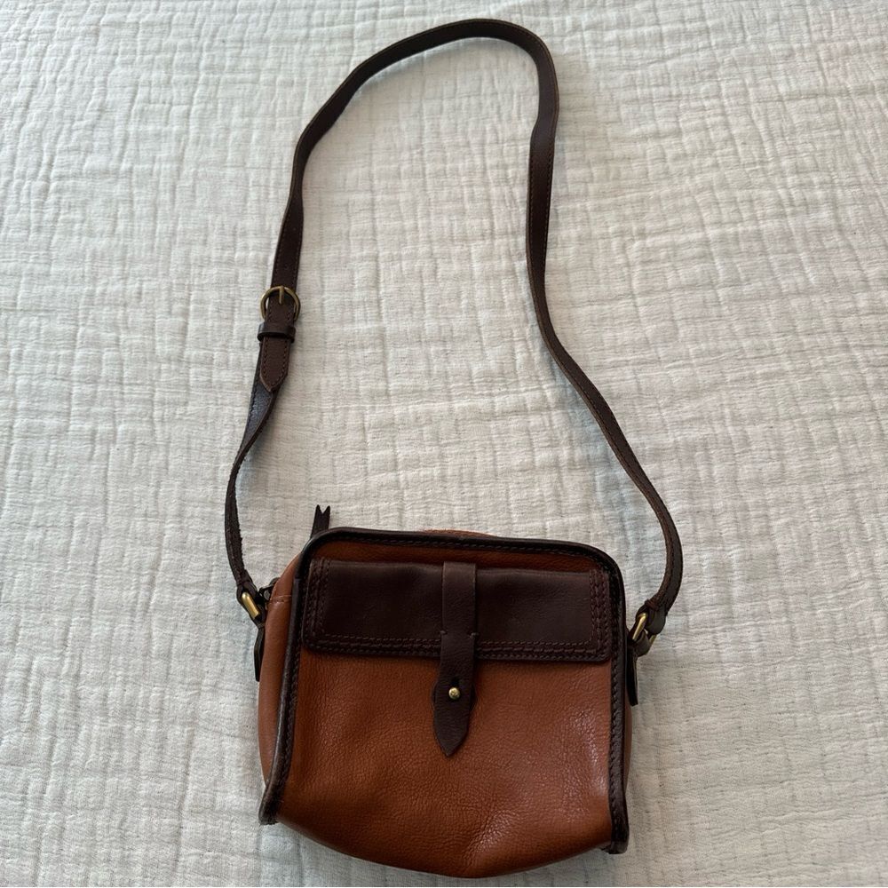 Madewell Brown Leather Crossbody Camera Shoulder Bag Purse